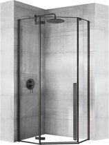 Rea Diamond Black + Receveur de douche Diamond White 80X80 - 195 cm - Cabine de douche - Cinq coins - Zwart