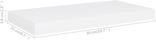 vidaXL Étagère murale flottante - MDF - Wit - 50 cm Étagère murale - MDF Honeycomb - Witte Étagère murale - Étagère murale flottante - Accessoires de maison