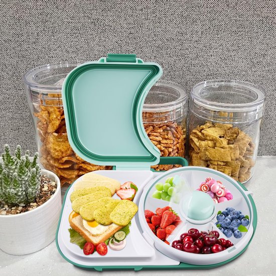 Boîte à collation rotative multifonctionnelle Inovra ® avec séparateur pratique pour les Enfants et les Voyages