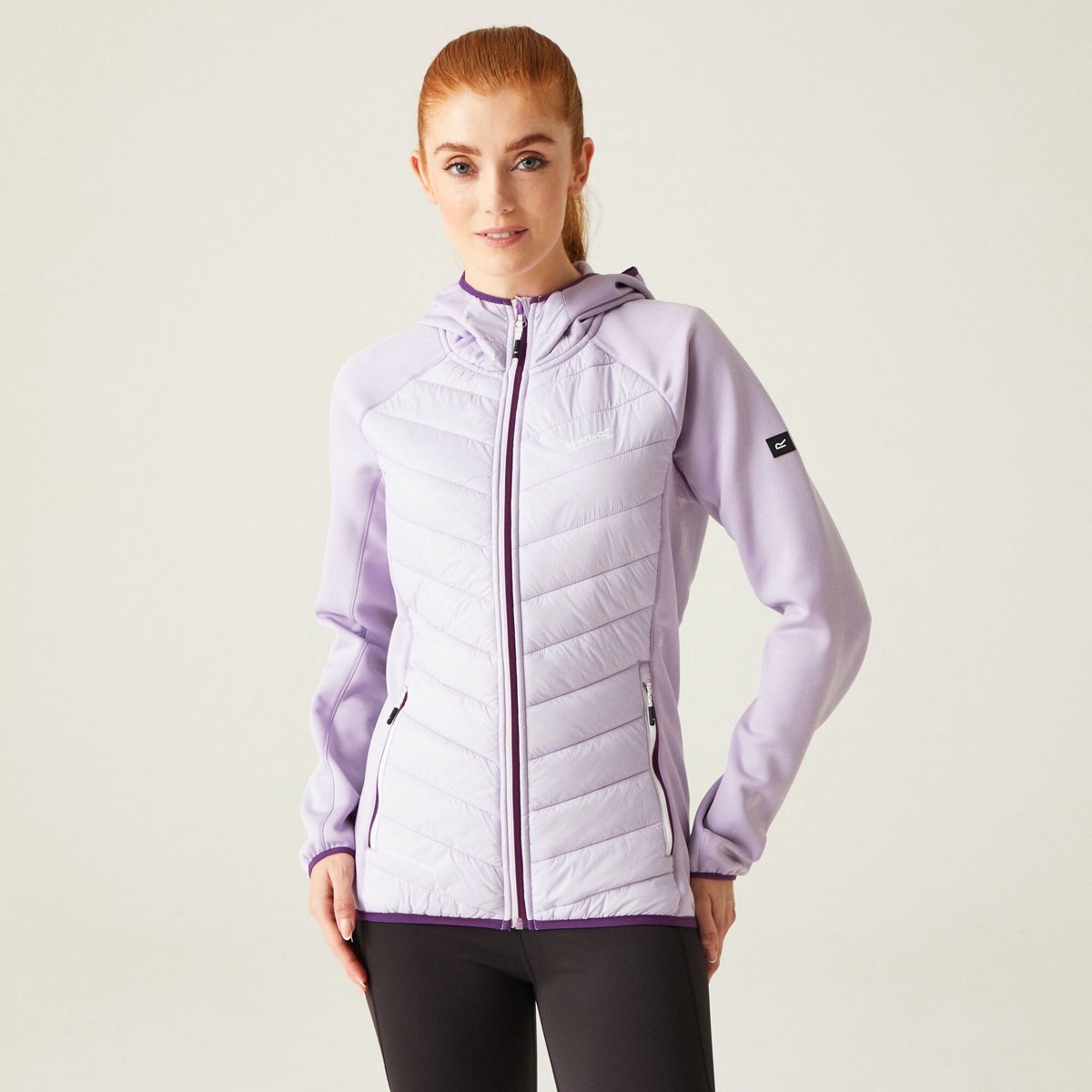 Gevulde Jas Dames Insulated Hooded Andreson V Hybrid Purper