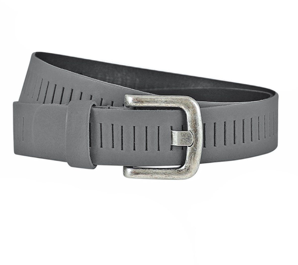 Houtkamp Leren Geperforeerde Werkriem - Ergonomische Werkbroek Riem - Workwear - Bedrijfskleding Riem - Leer - Grijs - Lengte totaal 115 cm / Riemmaat 95