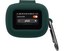 kwmobile cover voor oordopjes case - geschikt voor JBL Live Flex 3 / Live Buds 3 / Live Beam 3 - Trendy beschermhoes draadloze oordopjes in donkergroen