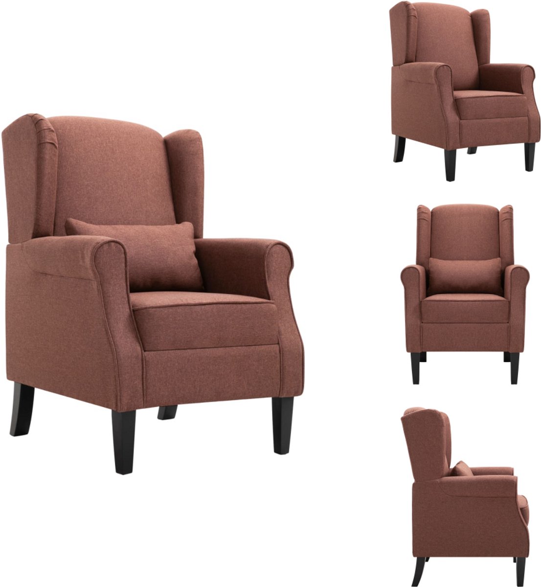 vidaXL Fauteuil - stof - bruin