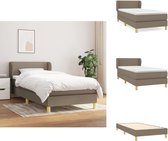 vidaXL Lit à sommier tapissier - Ressorts ensachés - Soutien mi-ferme - Surmatelas doux pour la peau - Taupe - 203x103x78/88 cm - vidaXL - Lit