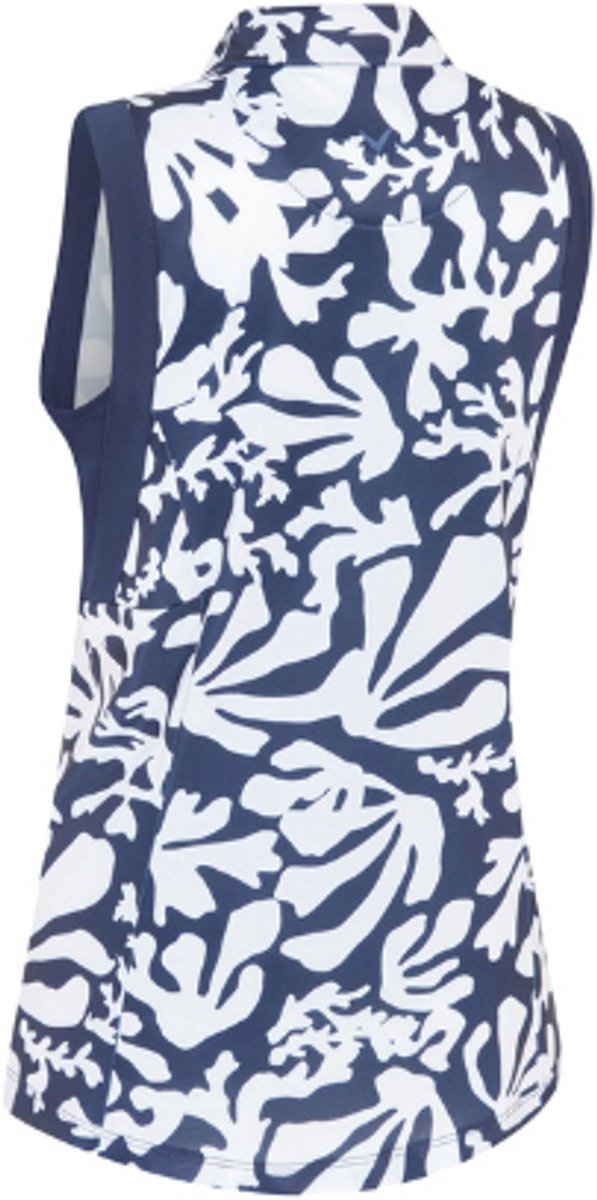 Callaway Abstract Floral Sleeveless Polo Dames Peacoat van Merkloos — afbeelding 2