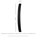 Zwarte bumperbeschermer 90 cm lang, 8 cm breed, met afmetingen en materiaalinformatie.