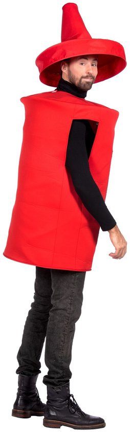Wilbers & Wilbers - Costume de bouteille de sauce ketchup rouge - Rouge - Taille unique - Déguisements - Déguisements