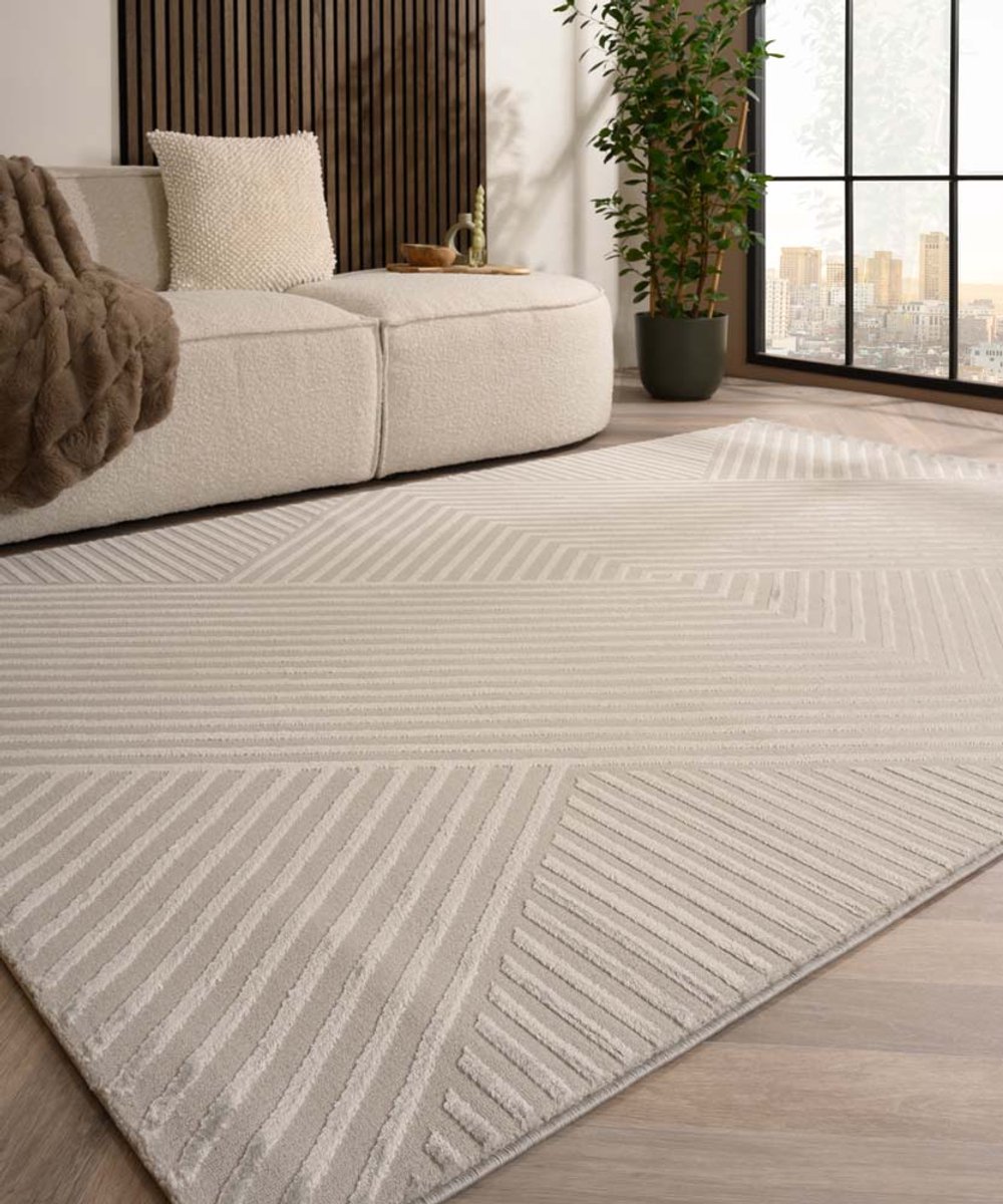 Scandinavisch vloerkleed - Serene Runa zilver 80x150 cm