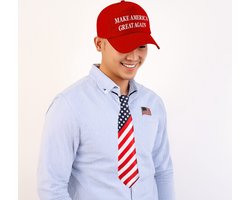 Bellatio Decorations Amerikaanse president Trump verkleed set - Make America Great again - pet/pin/stropdas