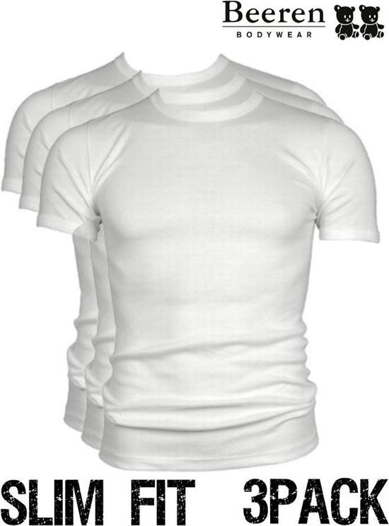 Beeren | T-shirt | Col rond | TAILLE 4XL | 3 paquet | Blanc | Coupe mince