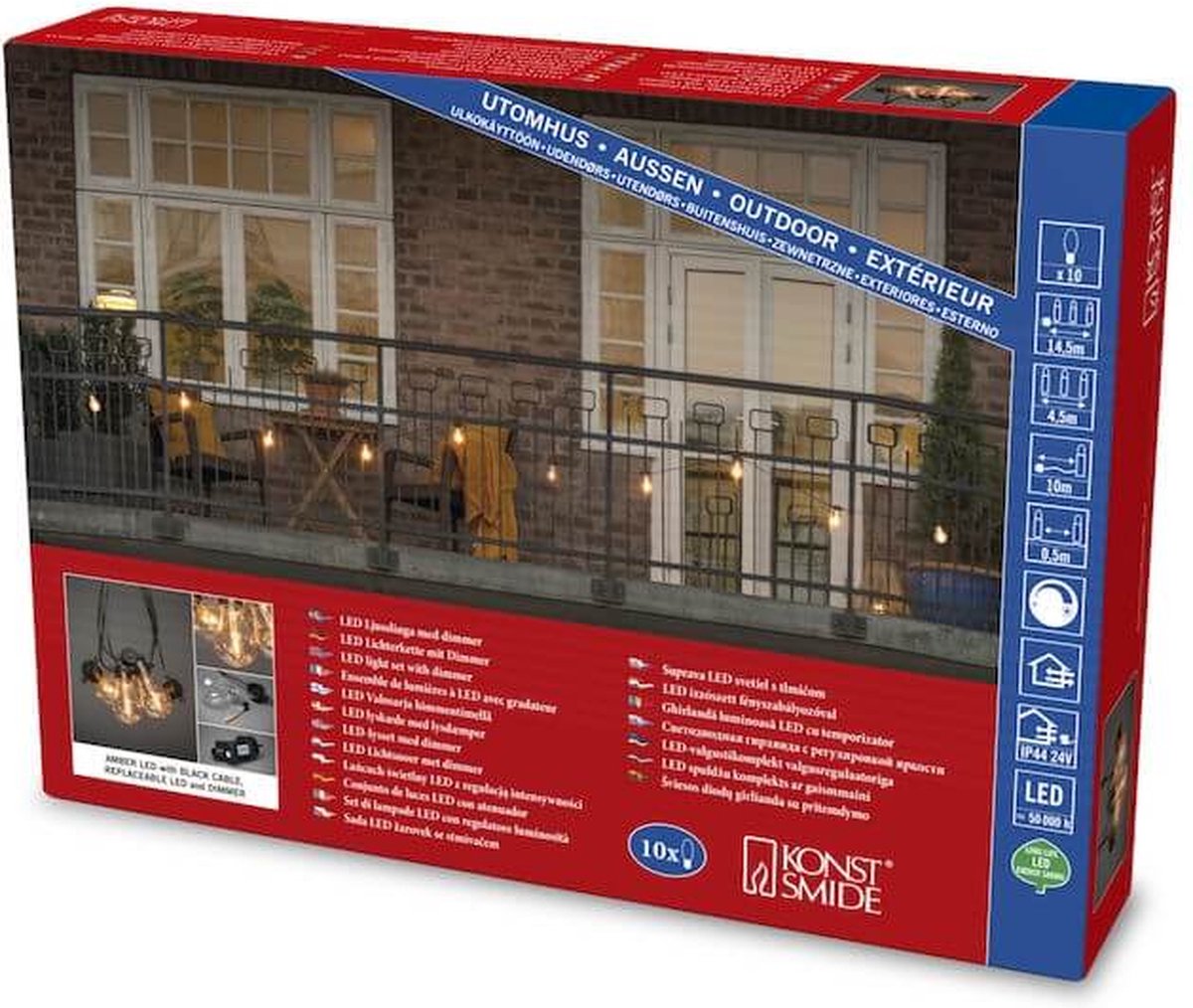Konstsmide Decoratie lichtsnoer - 10 peer lampjes/bollampjes - warm wit/extra warm wit - 4,5 meter - tuinverlichting - kerstverlichting – foto 6