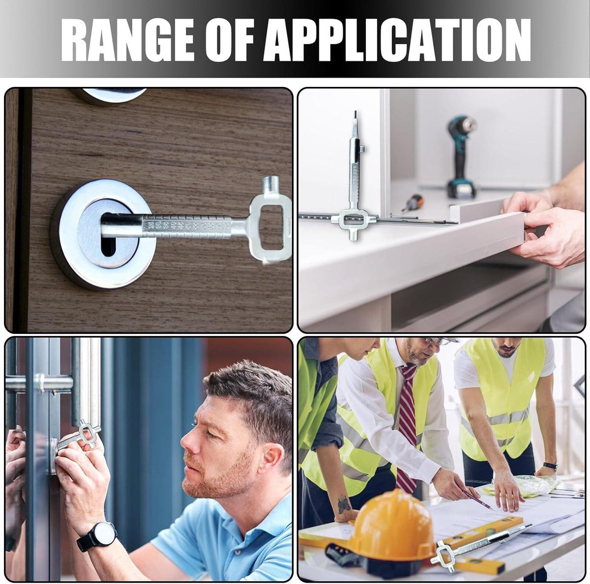 Clé En Croix Universelle En Alliage De Zinc ZJCHAO - Multifonctionnelle 4 Voies - 7,2 X 7,2 Cm