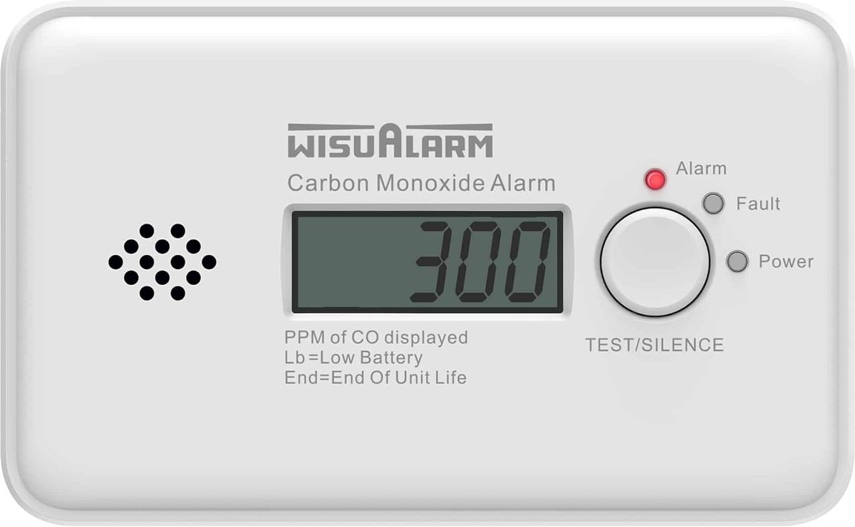 Koolmonoxidemelder met 10 Jaar Batterij en Figaro Sensor - LCD Display - Veiligheidsnormen NEN-EN 50291