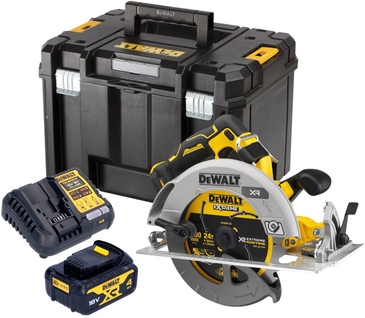 DeWalt DCS 573 M1T Accucirkelzaag 18 V 190 x 30 mm borstelloos + 1x accu 4.0 Ah + lader + TSTAK