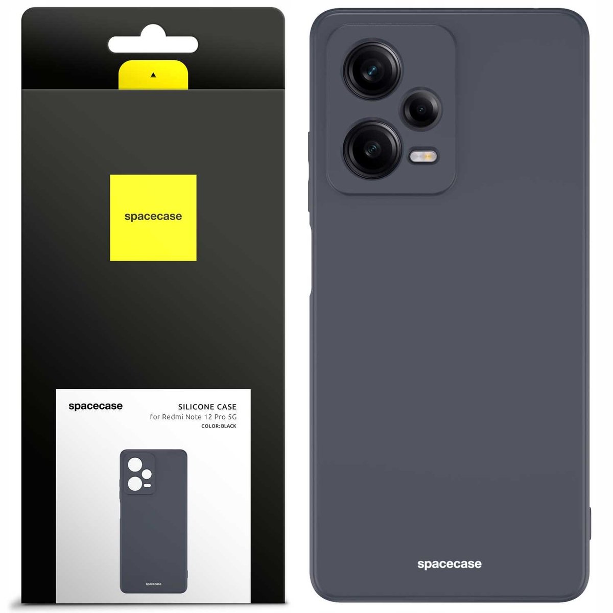 Spacecase Siliconen Hoesje Voor Xiaomi Redmi Note 12 Pro 5G Zwart