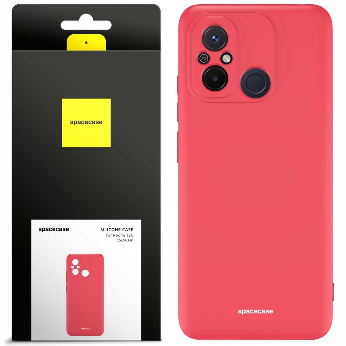 Spacecase Siliconen Hoesje Voor Xiaomi Redmi 12C Telefoon Rood