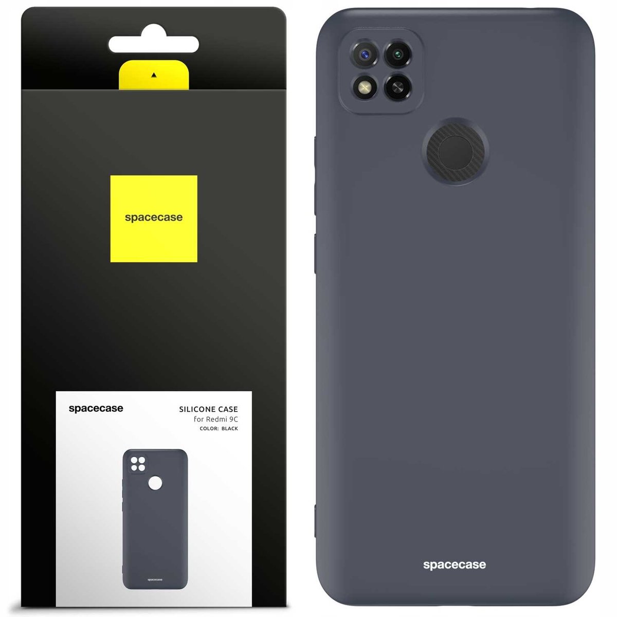 Spacecase Siliconen Hoesje Voor Xiaomi Redmi 9C Zwart