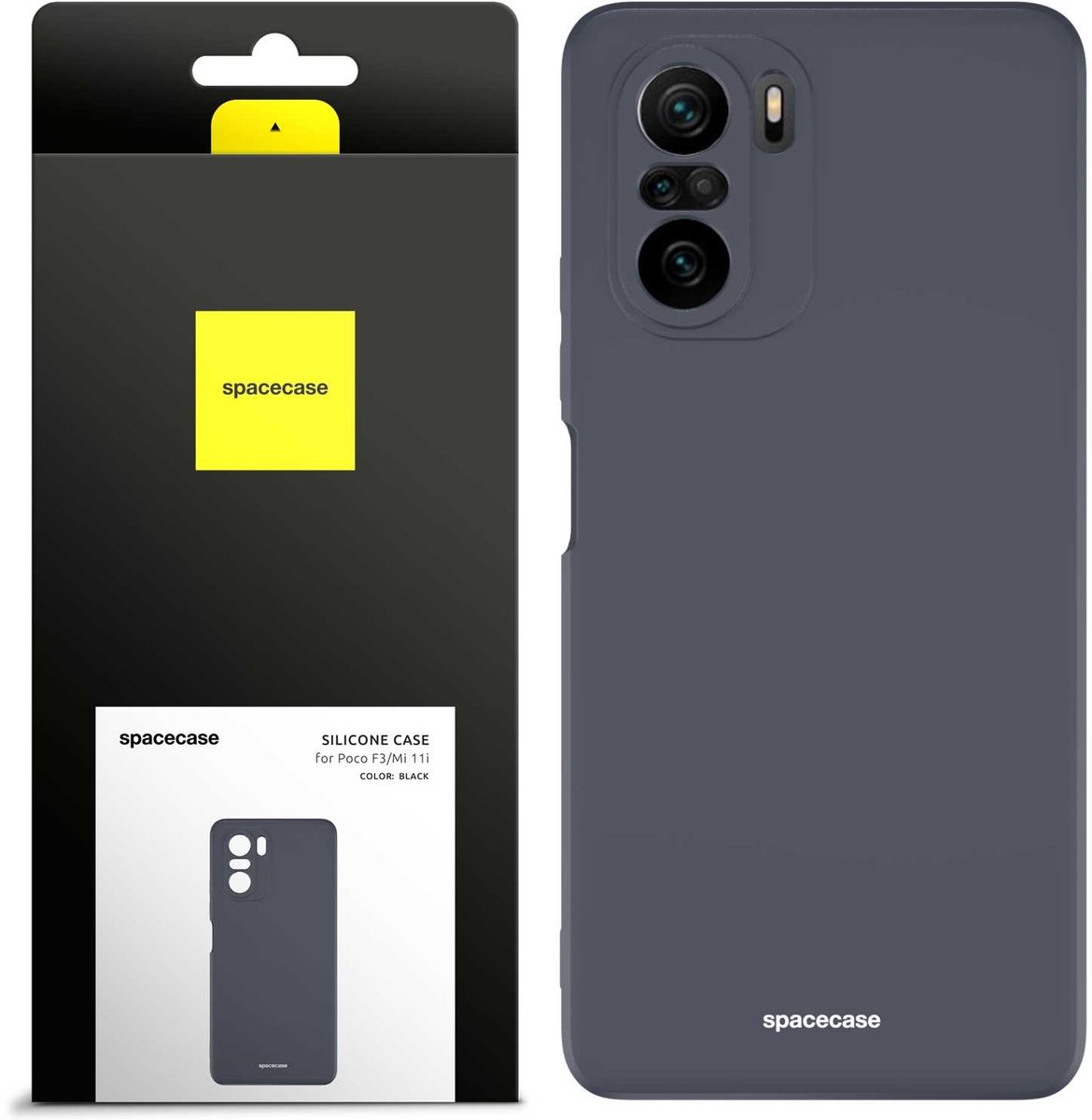 Spacecase Siliconen Hoesje Poco F3 Mi 11I Voor Telefoon Zwart