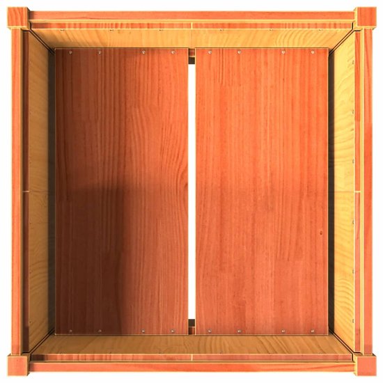 Jardinière The Living Store 70x70x70 cm pin massif ciré marron - Jardinière - Jardinières - Pot de fleurs - Bac à fleurs