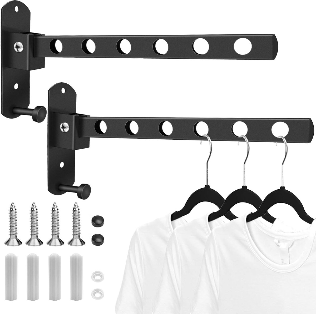 My Ninki ® Opvouwbare Kledinghanger Set met Winddichte Gaten en Roestvrij Stalen Ventilator