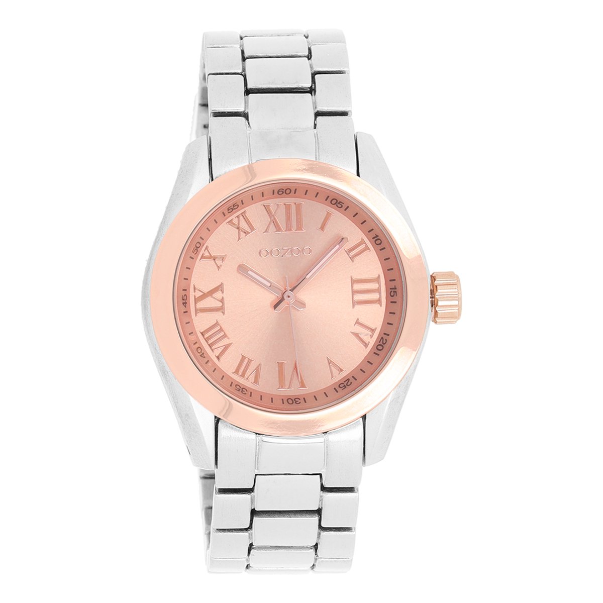 OOZOO Timepieces - Goudkleurige horloge met goudkleurige roestvrijstalen armband - C5722