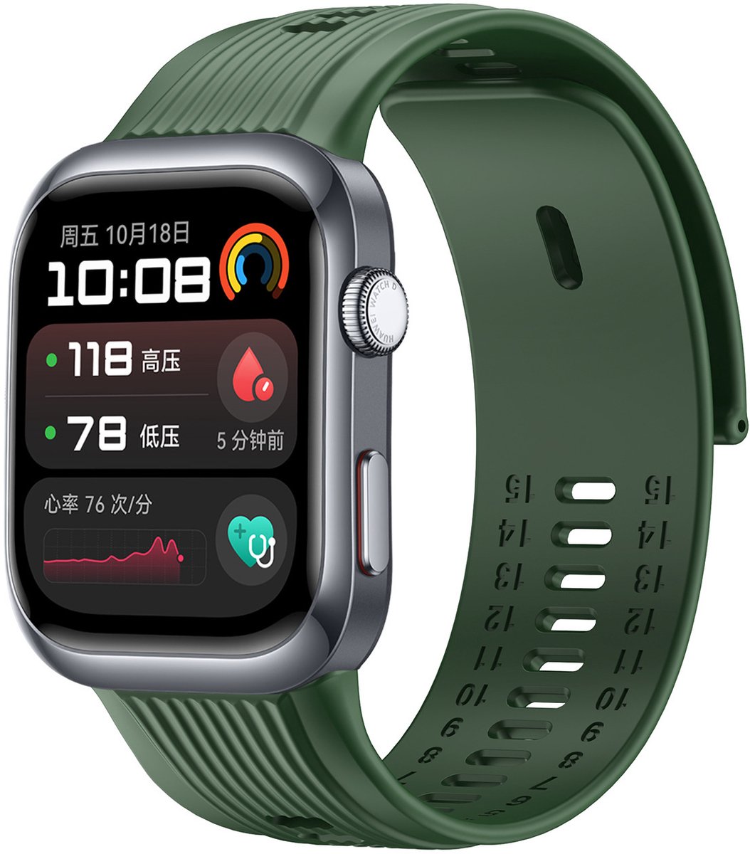 Strap-it Smartwatch siliconen bandje - geschikt voor de Huawei Watch D2 (groen)