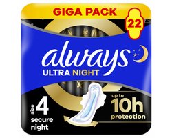 Always Maandverband Secure Night Ultra — 22 stuks