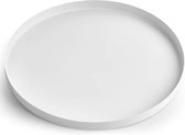 Stijlvolle Witte Decoratieve Ronde Schaal voor Sfeervolle Huisdecoratie en Organisatie
