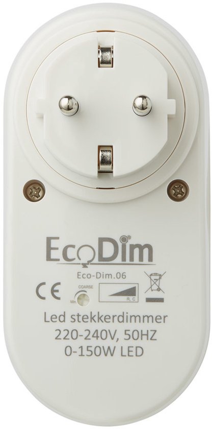 LED prise murale Dimmer - 0-150W, Bouton-tour, Cut Phase, silencieux 100% - ECODIM