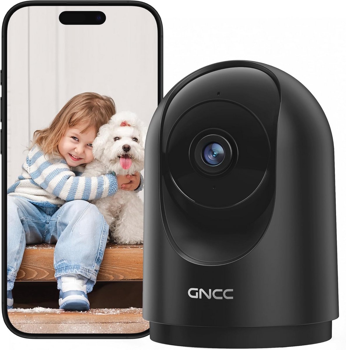 WLAN bewakingscamera voor binnen met nachtzicht en bewegingsdetectie
