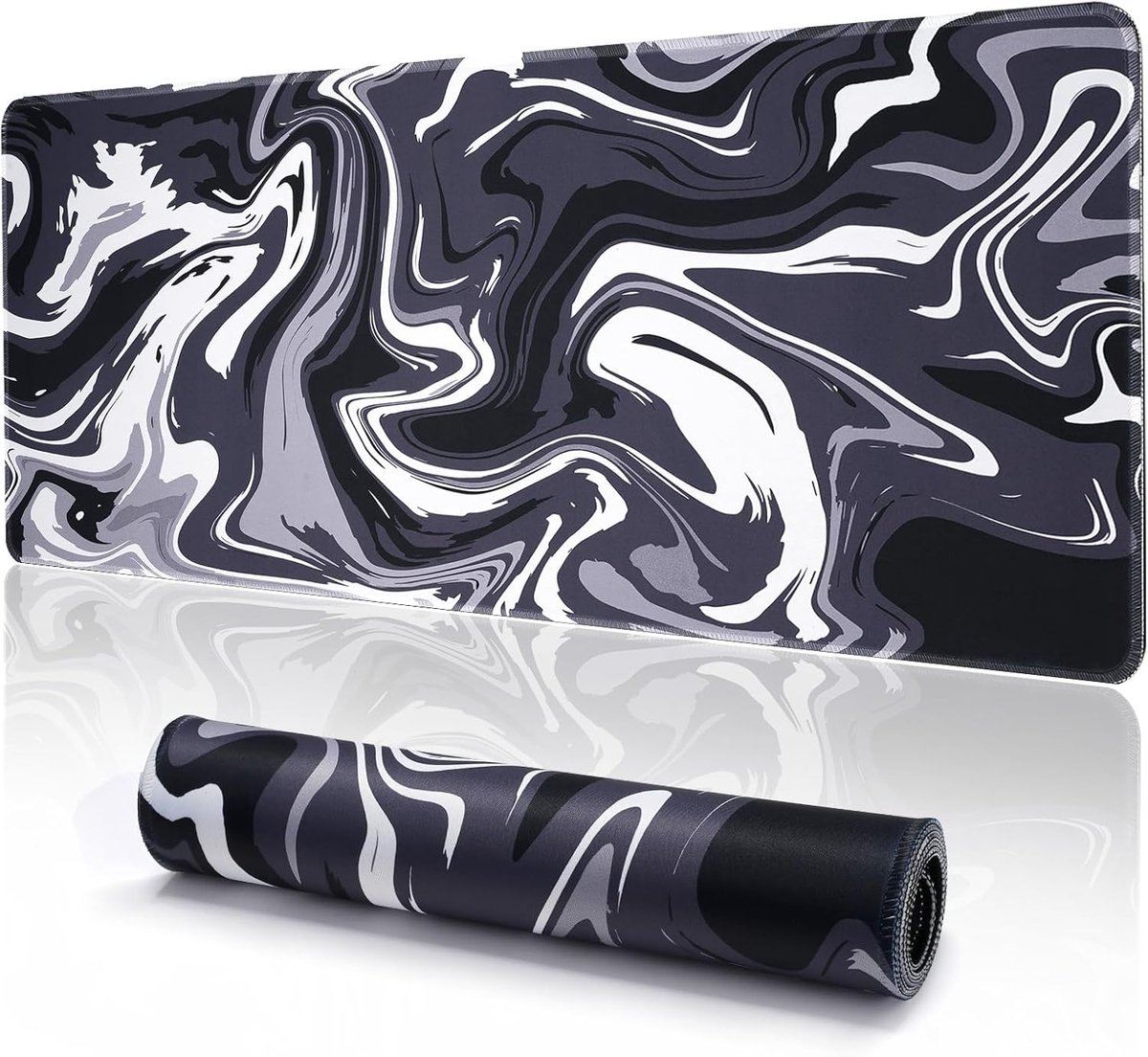 Grote wasbare muismat 800 x 300 mm met antislip rubberen basis voor gaming en kantoor