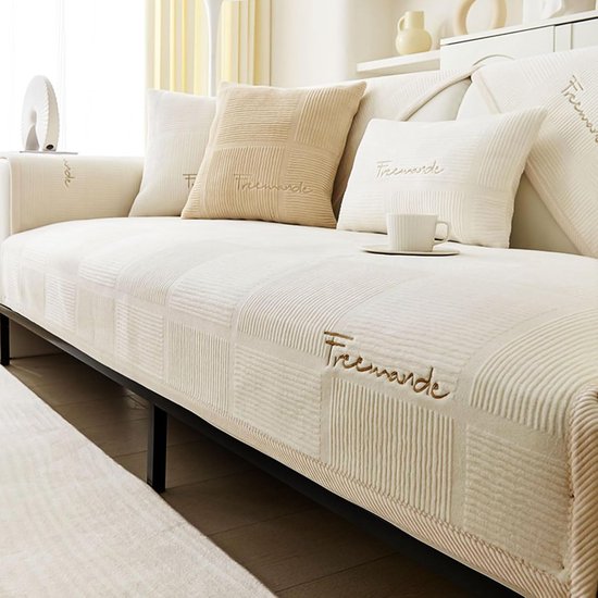 UHVUJDUI Bankhoes voor hoekbank met L-vorm, Uitbreidbare stretch bankhoes met L-vorm universeel, Chaise longue bankhoes, 1-delig kussenhoezen antislip beschermhoezen (Camel, 190cm-230cm