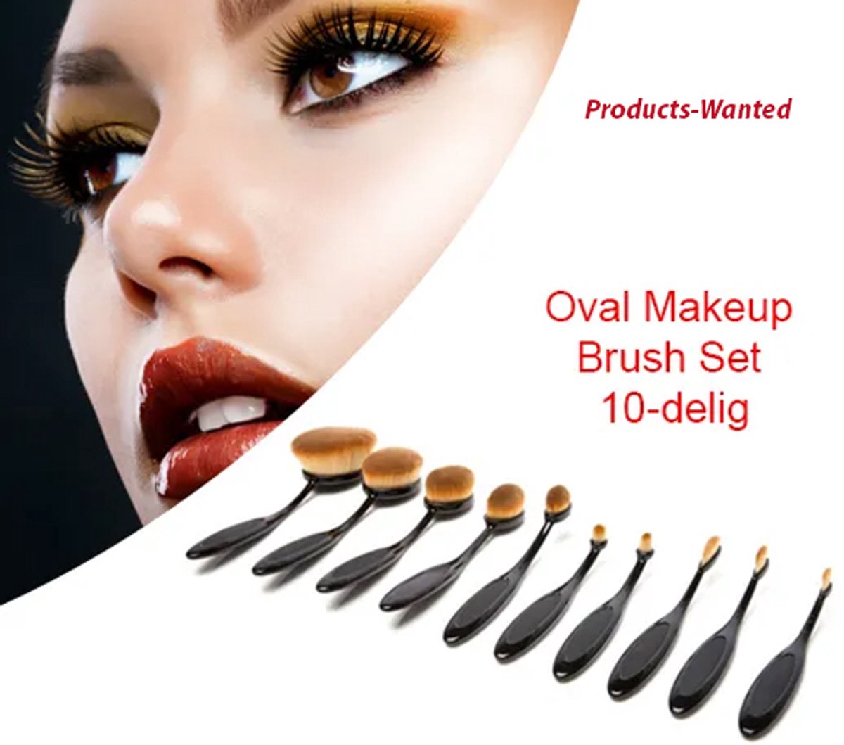Ovale Make-up Borstelset (10-delig)