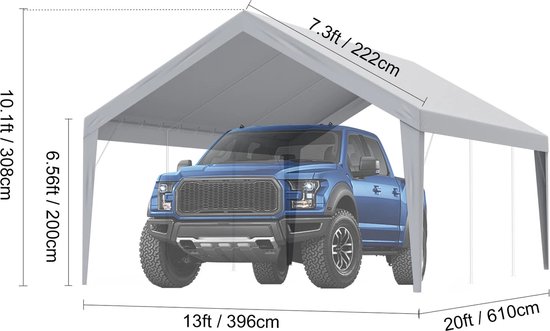 Tente de garage - Tente - Tente de fête - Tente d'abri d'auto - Tente d'abri d'auto - Tente de garage - Tente de garage de remplacement - 7,5 pouces - Heavy, imperméable et protégée contre les UV