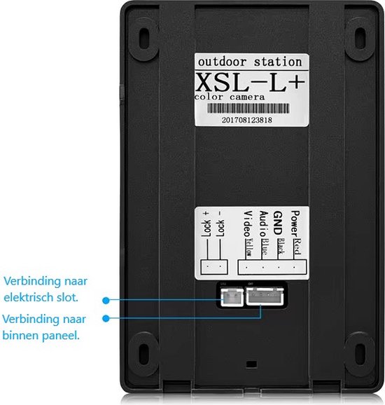 Home-Locking buiten deurbel camera voor binnen paneel/scherm videofoon T-2101B. T-2104A — afbeelding 4