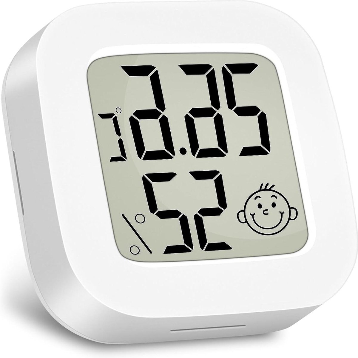 Digitale hygrometer en binnenthermometer - LCD-display - Gezichtsicoontjes - Vochtigheidsmeter voor slaapkamer en babykamer - Temperatuur-vochtigheidsmonitor voor kamer en auto