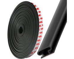Zelfklevende tochtstrip rubberen afdichting voor ramen en deuren - geluidsisolatie - D-profiel - beschermstrips - tegen spleten - stofdicht - 6 meter - zwart