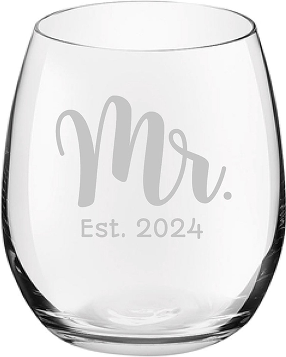Gegraveerde drinkglas 39cl Mr. Est. 2024