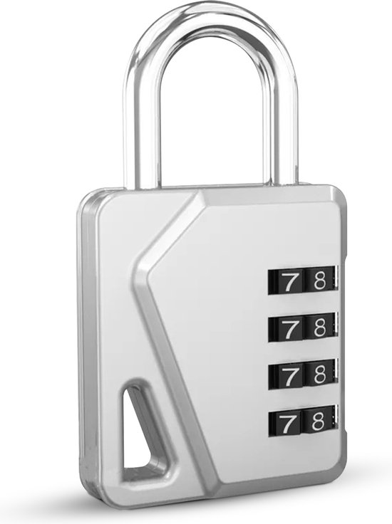 Hangslot - Cijferslot - Hangcijferslot - Met Cijfercode - 85mm - Zilver