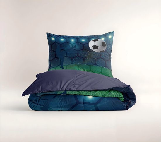 ZZXHG Tweepersoons dekbedovertrek wit voetbal junior microvezel omkeerbare dubbele beddengoedset voor volwassenen kinderen - 1 dekbedovertrek met ZZXHG Tweepersoons dekbedovertrek wit voetbal junior microvezel omkeerbare dubbele beddengoedset voor volwassenen kinderen - 1 dekbedovertrek met