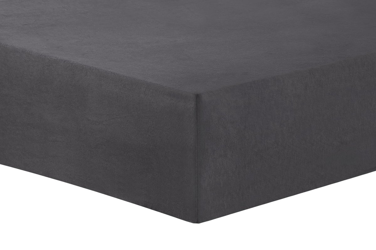 La'Moussawi ® Hoge Kwaliteit Flanellen Hoeslaken Antraciet 90x200 cm met Extra Diepte