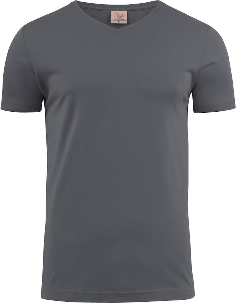 Printer T-shirt Heavy V-hals Man 2264024 Staalgrijs - Maat L