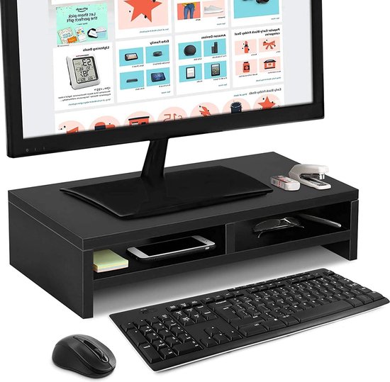 Opslag Computer Monitor Stand Riser - Badkamer Opslag Hout - Laptop Plank - Open ...