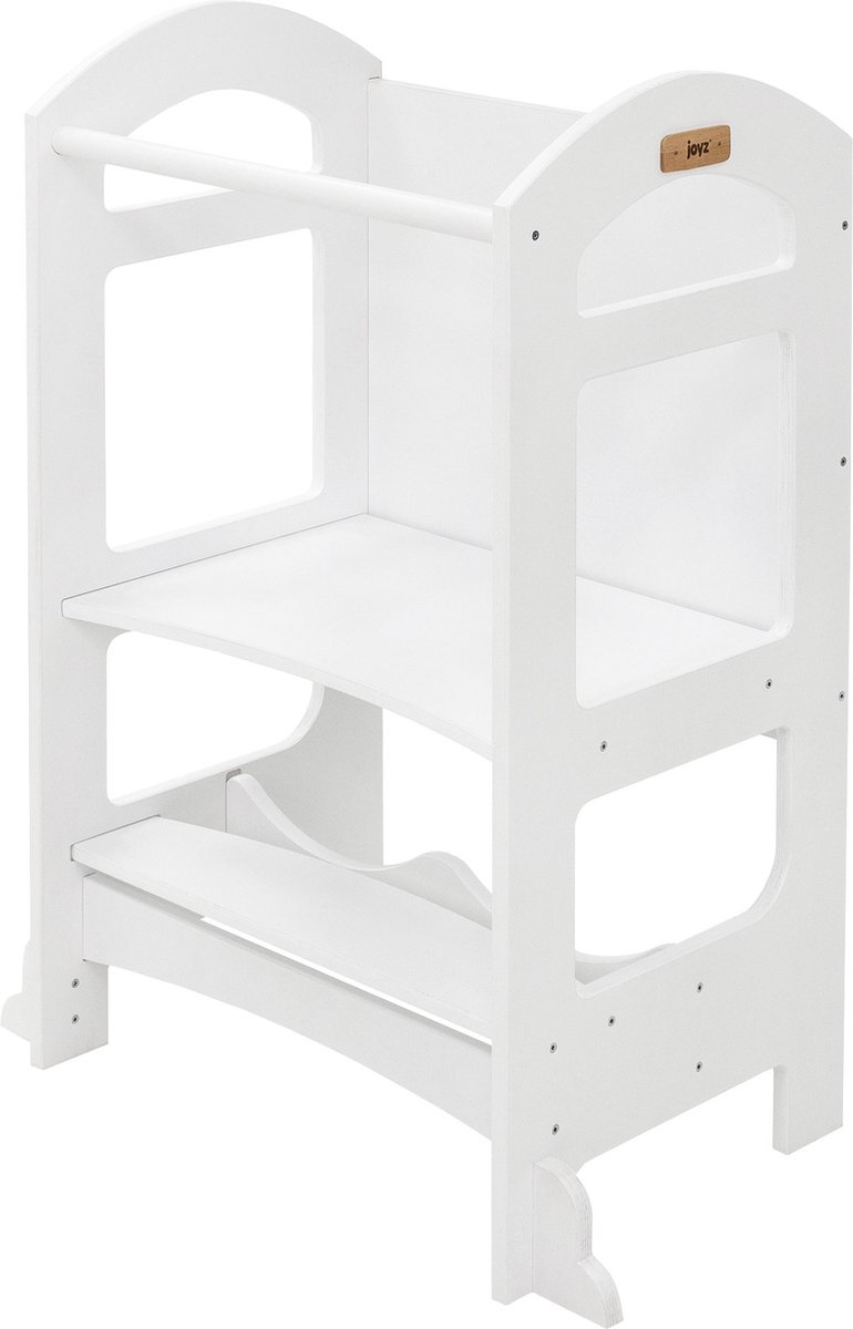 Leertoren 2in1 voor kinderen vanaf 1 jaar Wit gemaakt van hout incl. bord by Joyz