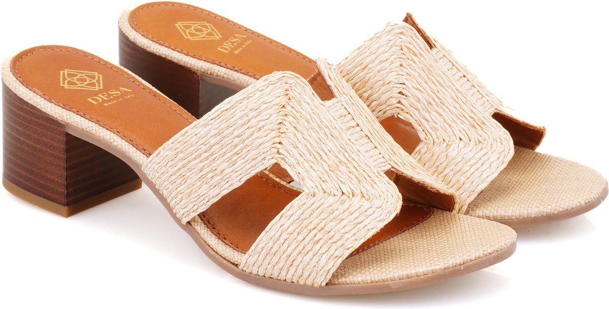 DESA Muiltje Canvas Beige Vrouwen Schoenpunt: Nez ouvert