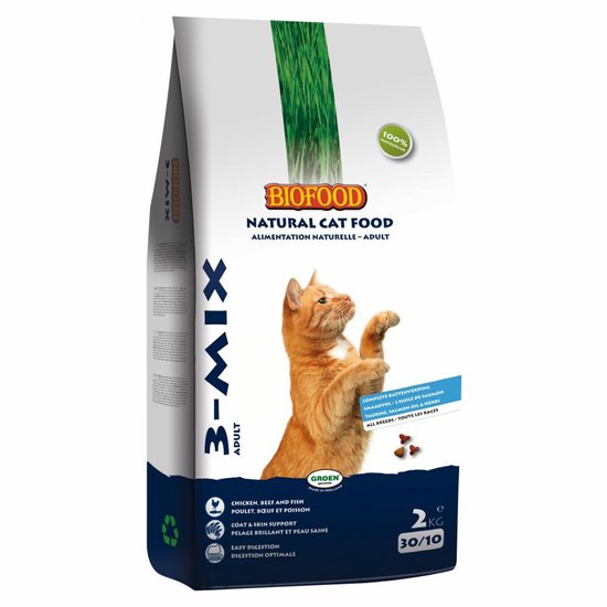 Biofood Kattenvoeding Kat 3-Mix - 2 KG