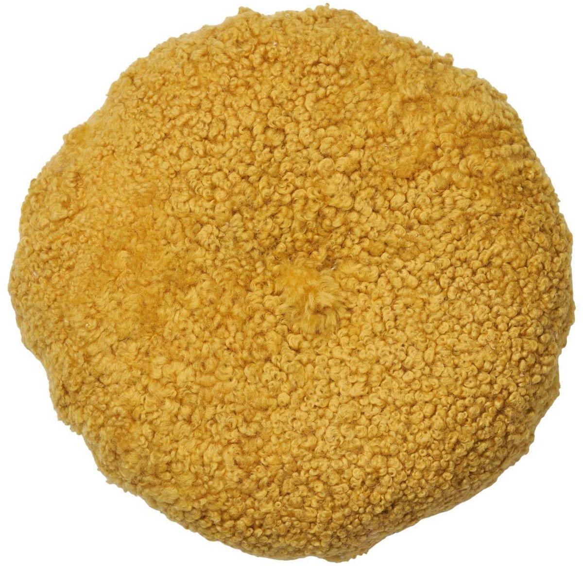 Sheepskin House Rond Kussen - Dubbelzijdig - D40 cm Coral Yellow