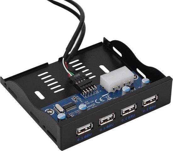 ASHATA Super Speed frontpaneel met 4 USB 3.0 2 USB 2.0-poorten, 5,25