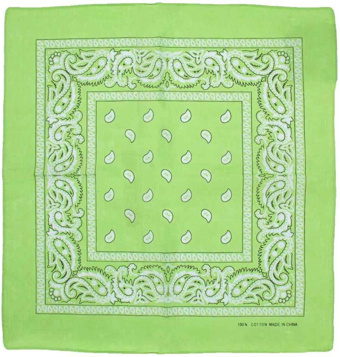 Goedkoopste Jumada's Boerenzakdoek - Cowboy Zakdoek - Bandana - Dames - Heren - Limegroen