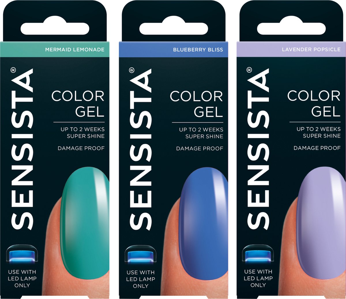 Sensista Mystic Tones Set - Color Gel - Gellak Voordeelset - Lila - Blauw - Groen - Gel nagellak voor LED lamp - 3 stuks